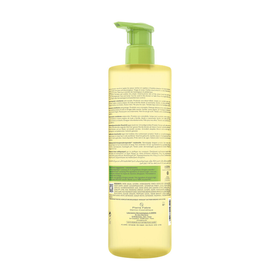 A-Derma Exomega Control, emollient shower oil, dry skin prone to atopy, from birth, 750 ml