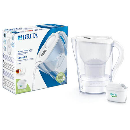 Brita Marella, Kanne mit Filter 2,4 l, weiß + Maxtra Pro Pure Performance Filter, 1 Stück