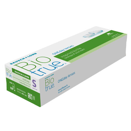 Biotrue ONEday, lentilles de contact, 1 jour, sphériques, - 3.25, 30 pcs