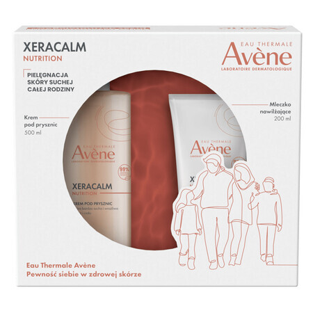 Avene Xeracalm Xeracalm Nutrition Hydrating Skin Care Set for the whole family, shower cream 500 ml + moisturizing milk 200 ml