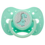 AKUKU, pacifier, silicone, symmetrical, Dino, mint, A0588, 6-12 months, 1 piece