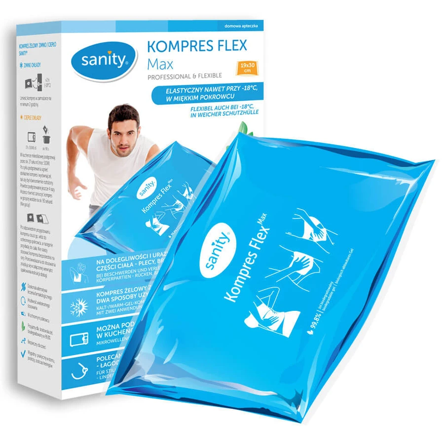Sanity Flex, Gelkompresse im Beutel, max, 19 cm x 30 cm, 1 Stück Verpackung DEFEKT
