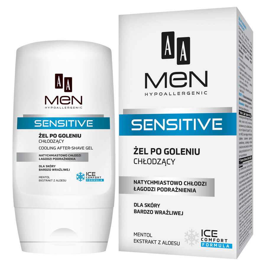 AA Men Sensitive, kühlendes After-Shave-Gel für sehr empfindliche Haut, 100 ml