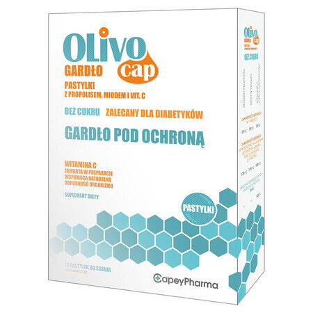 Olivocap throat lozenges with propolis, honey and vit. C, sugar free, 16 lozenges