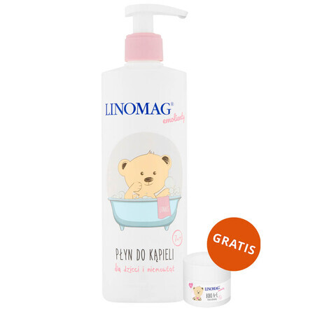 Linomag Emolients, badlotion voor baby's en kinderen vanaf 7 maanden, 400 ml + beschermingscrème, 15 ml gratis