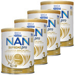 Set Nestle NAN Supremepro 3 HMO, leche de continuación para bebés mayores de 1 año, 4 x 800 g