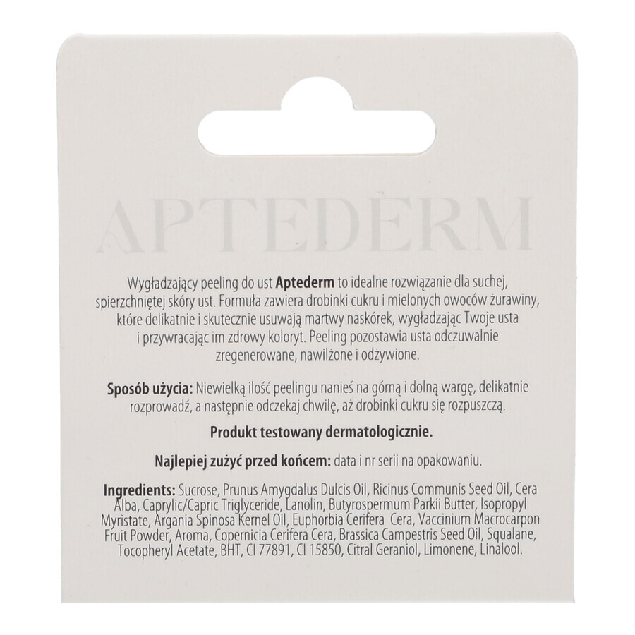 Aptederm, exfolierendes, glättendes Lippenpeeling, 4,8 g