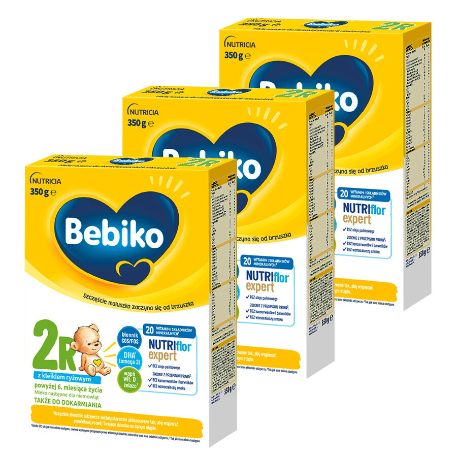 Set Bebiko 2R Nutriflor Expert, Folgemilch mit Reisbrei, ab 6 Monaten, 3 x 350 g