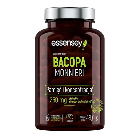 Essensey Bacopa Monnieri, small-leaved bacopa, 90 capsules