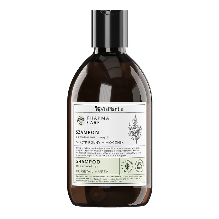 Vis Plantis Pharma Care, champú para cabellos dañados, cola de caballo de campo + urea, 500 ml
