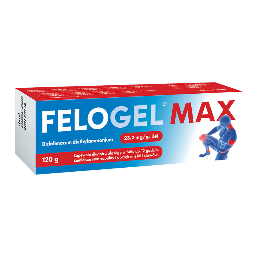 Felogel Max 23,2 mg/g, Gel, 120 g