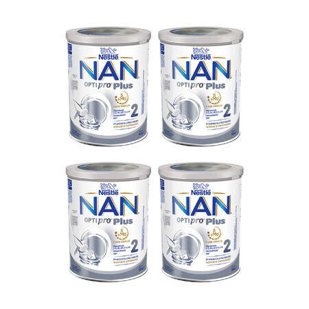 Nestle NAN Optipro Plus 2 HM-O, opvolgzuigelingenvoeding voor baby's vanaf 6 maanden, 4 x 800 g