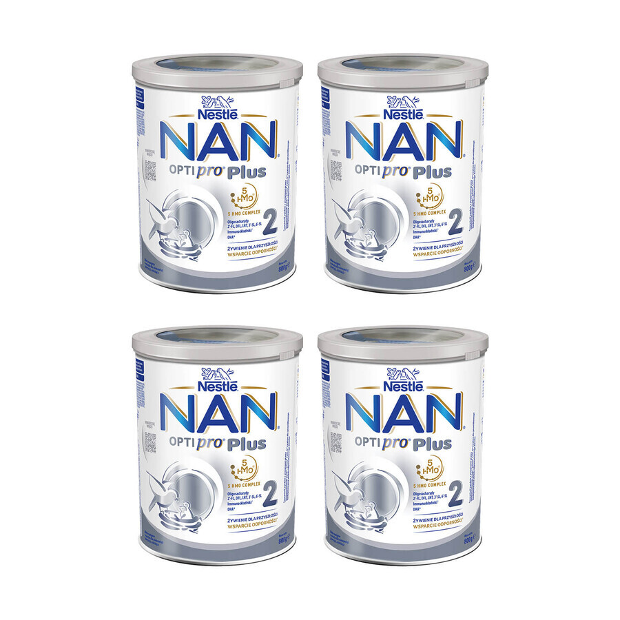 Nestle NAN Optipro Plus 2 HM-O, opvolgzuigelingenvoeding voor baby's vanaf 6 maanden, 4 x 800 g