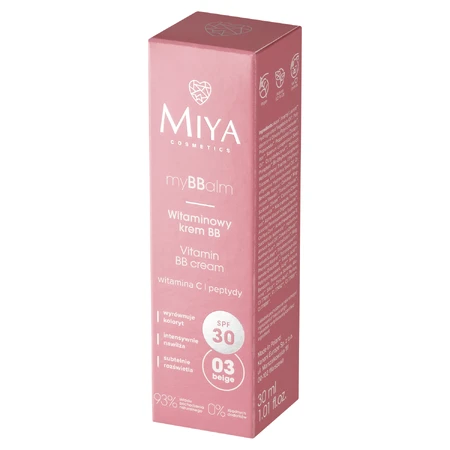 Miya myBBalm, cremă vitamina BB, SPF 30, 03 bej, 30 ml