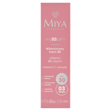 Miya myBBalm, cremă vitamina BB, SPF 30, 03 bej, 30 ml