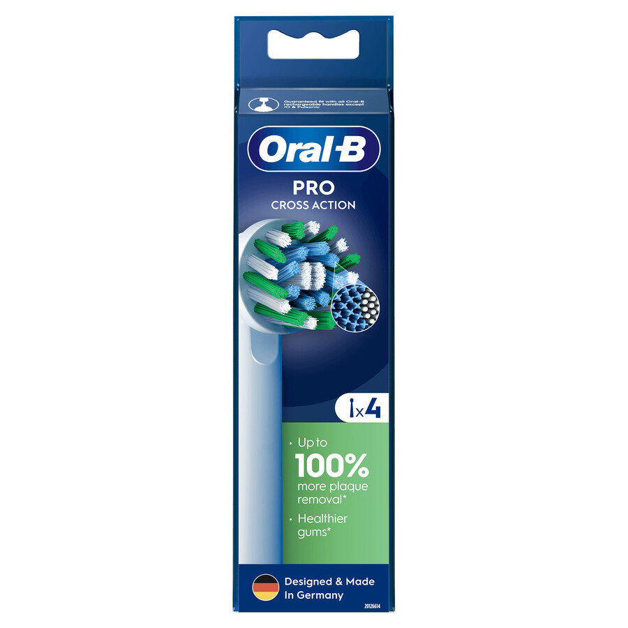 Oral-B Pro Cross Action, Ersatzaufsätze für Clean Maximiser elektrische Zahnbürste, 4 Stück