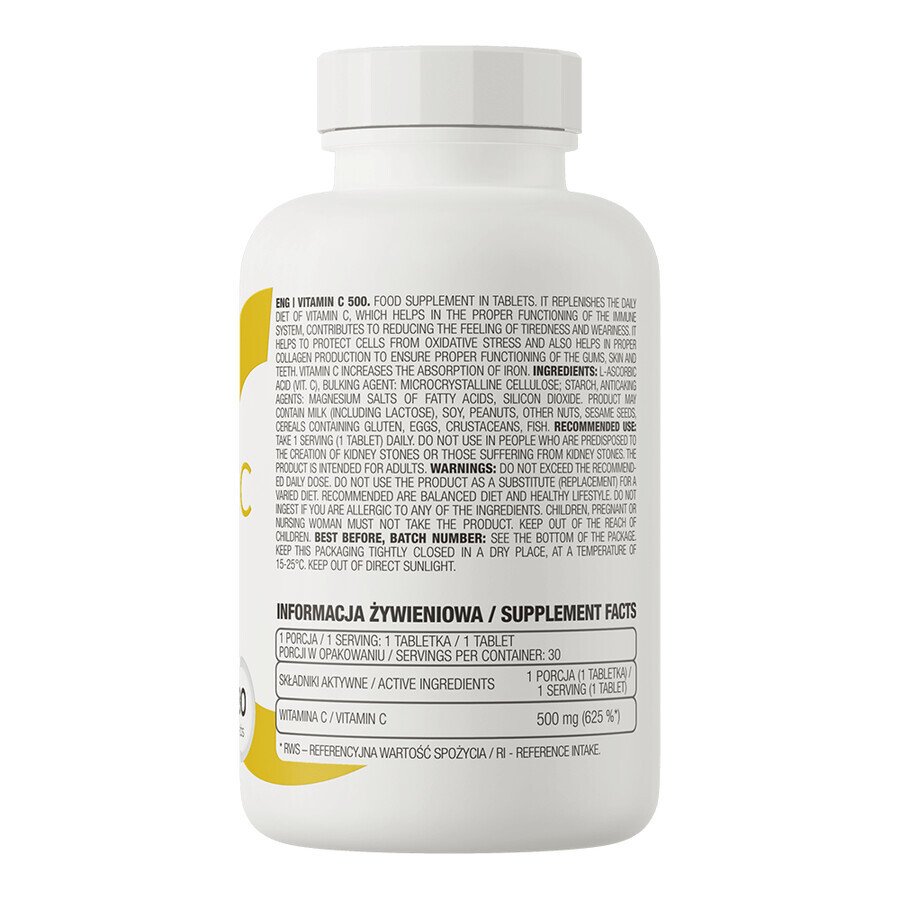 OstroVit Vitamin C 500 mg, 30 Tabletten