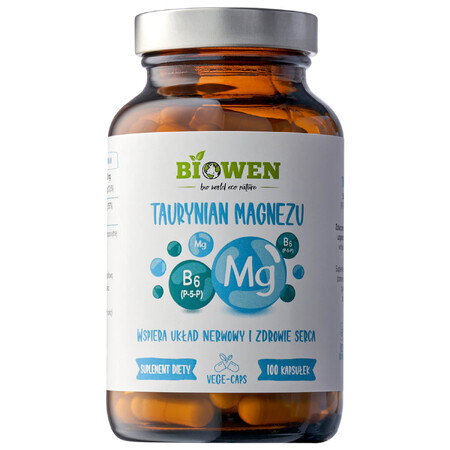 Biowen Magnesium taurate + vitamin B6, 100 capsules