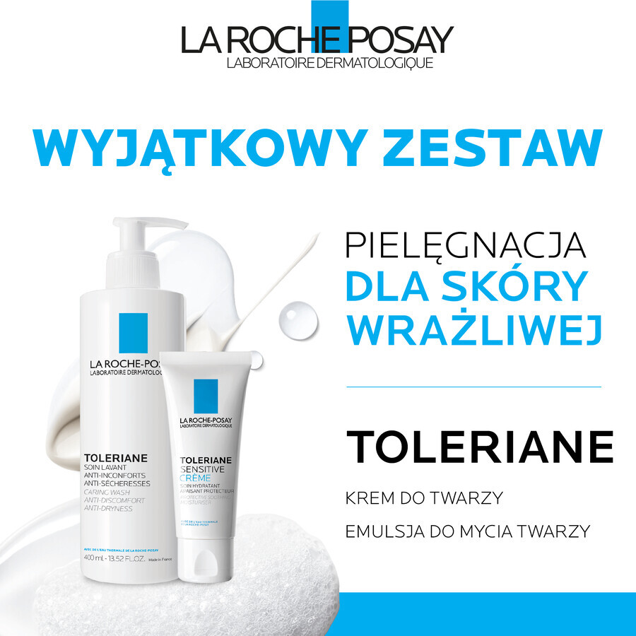 Set La Roche-Posay Toleriane, sanfte Reinigungsemulsion für die empfindliche Gesichtshaut, 400 ml + Sensitive Feuchtigkeitscreme, 40 ml