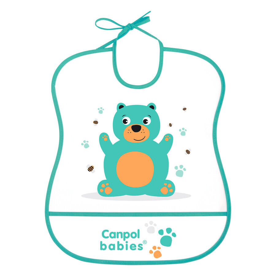 Canpol Babies, bavoir en plastique, doux, ourson, à partir de 6 mois, 1 pc