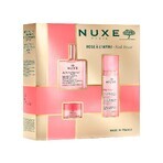 Nuxe Bestsellers Set Huile Prodigieuse Florale, Trockenöl, 50 ml + beruhigendes 3-in-1 Mizellenwasser, 100 ml + Rosen-Lippenbalsam, 15 g