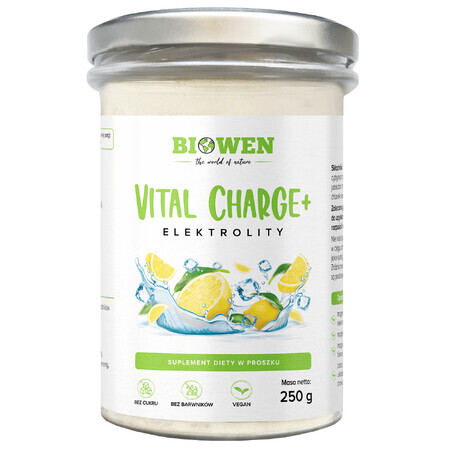 Biowen Vital Charge+ Elektrolyte, Zitronengeschmack, 250 g