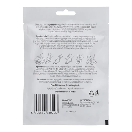 Aptederm, socks with exfoliating mask, 2 pieces