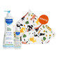 Set Mustela Bebe Enfant Hydra Bebe, K&#246;rpermilch, ab Geburt, 750 ml + Babyshampoo, ab Tag 1, 200 ml + Bambuswindel gratis