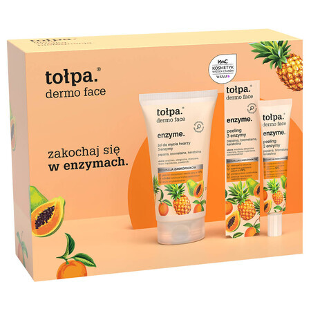 Tołpa Enzymset, Gesichtsreinigungsgel, 150 ml + 3 Peeling-Enzyme, 40 ml