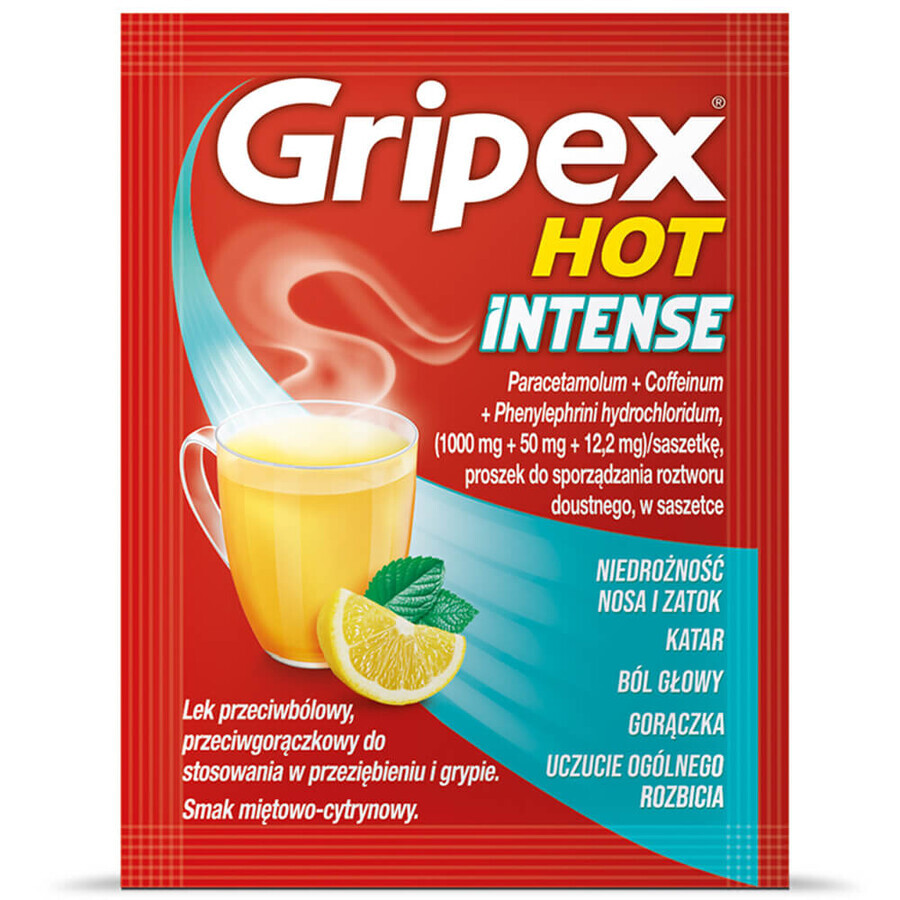 Gripex Hot Intense 1 g + 50 mg + 12,2 mg, 12 sachets