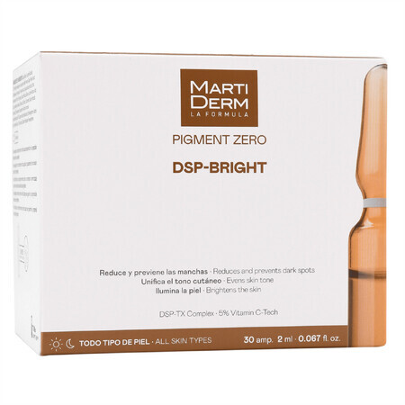 MartiDerm Pigment Zero DSP-Bright, siero sbiancante per iperpigmentazione, 2 ml x 30 fiale