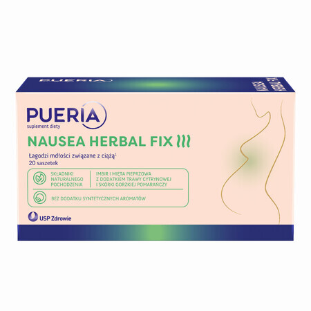 Pueria Nausea Herbal Fix, 20 pliculețe