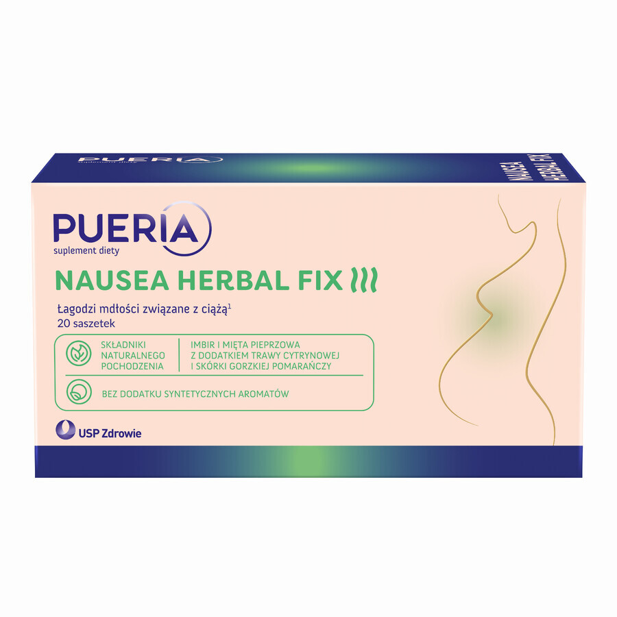 Pueria Nausea Herbal Fix, 20 pliculețe