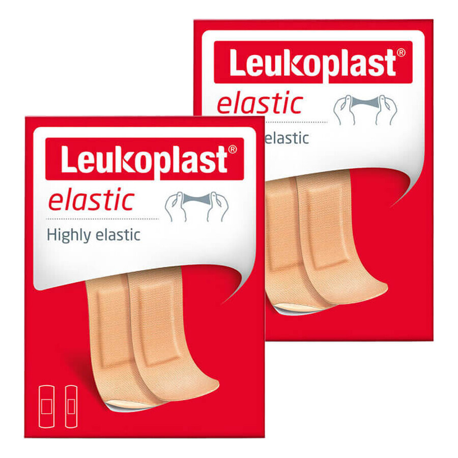 Set Leukoplast Elastic, Pflaster mit Wundauflage, 2 Größen, 2 x 20 Stück