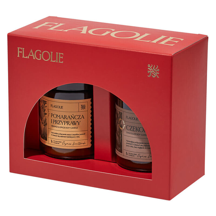 Flagolie Christmas Home Fragrance Set, Soja-Duftkerzen, 2 x 120 g