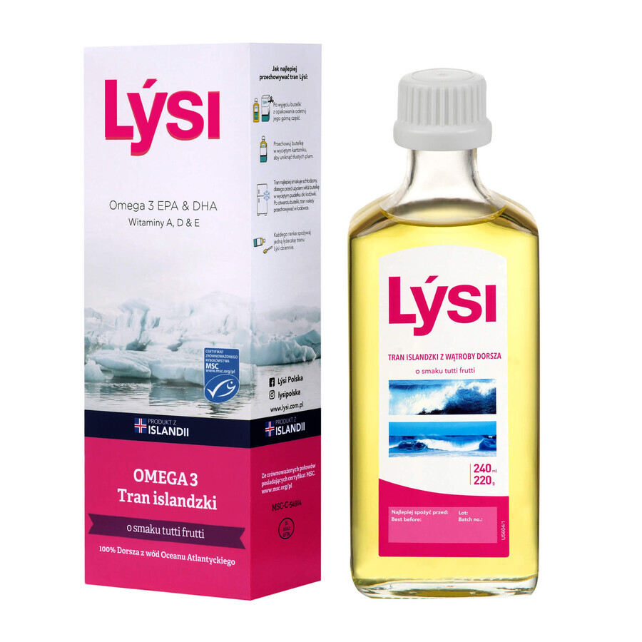 Lysi Icelandic Kids' Trance Set, tutti-frutti smaak, 2 x 240 ml + gratis deksel