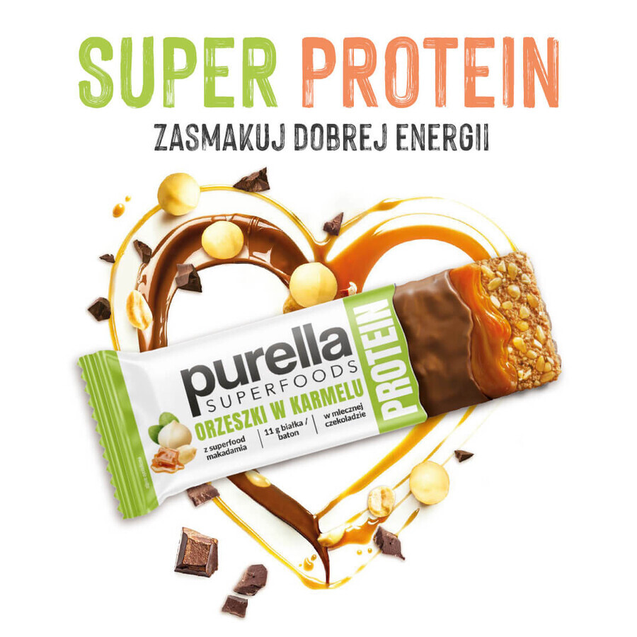 Purella Superfoods Protein, Proteinriegel, Nüsse in Karamell, 45 g