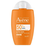 Avene Ultra Fluid Invisible, unsichtbarer Sonnenschutz für das Gesicht, empfindliche Haut, SPF 50+, 50 ml + Thermalwasser, 50 ml gratis