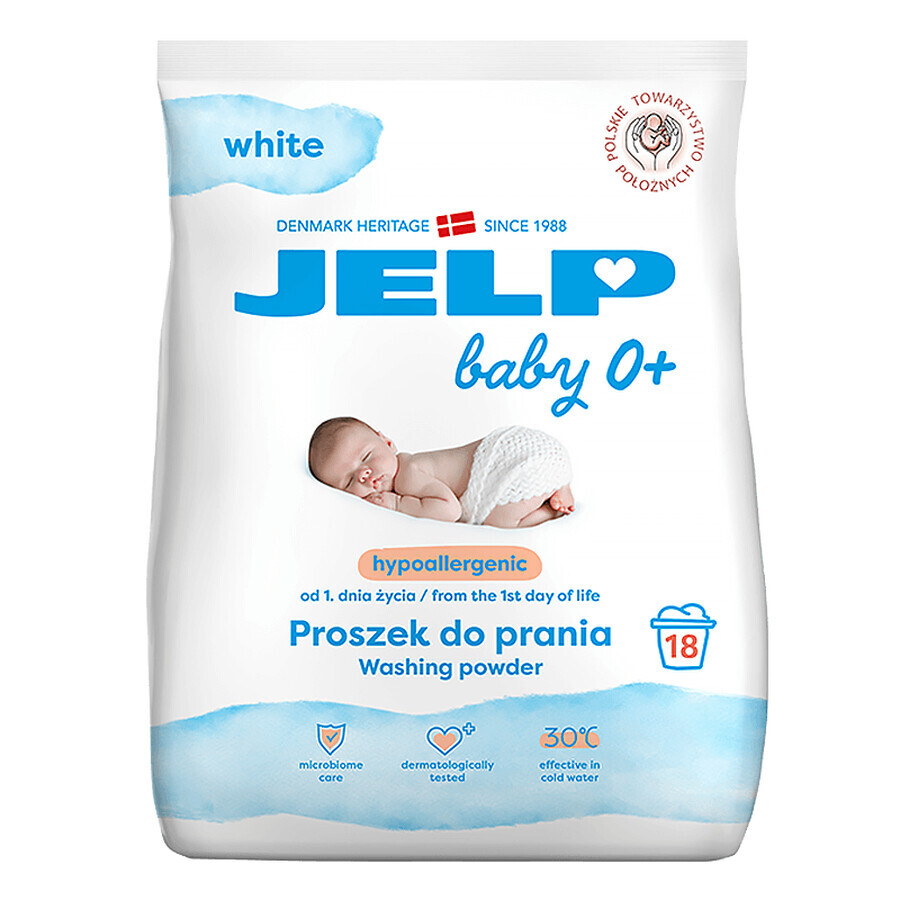 Jelp 0+, hypoallergenes Waschpulver, weiß, 1,35 kg