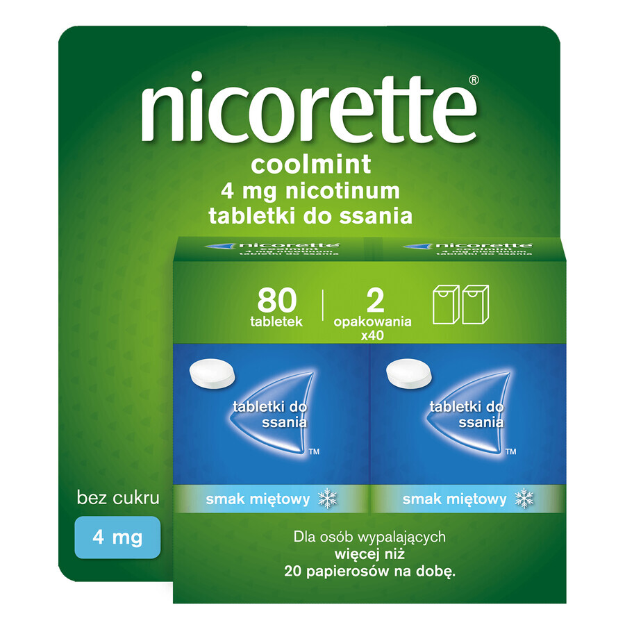 Nicorette Coolmint 4 mg, 80 pastiluțe