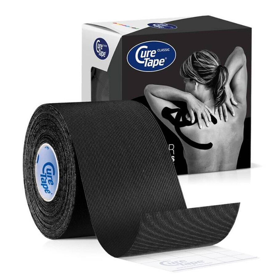 CureTape Classic, kinesiologisches Band, schwarz, 5 cm x 5 m, 1 Stück