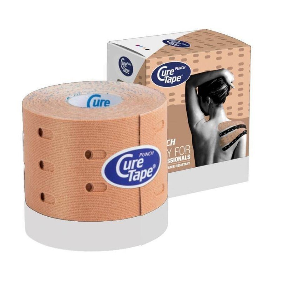 CureTape Punch, bande kinésiologique, beige, 5 cm x 5 m, 1 pièc