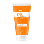 Avene Sun, crema de protección facial para pieles secas y sensibles, FPS 50+, 50 ml + agua termal de manantial, 50 ml gratis