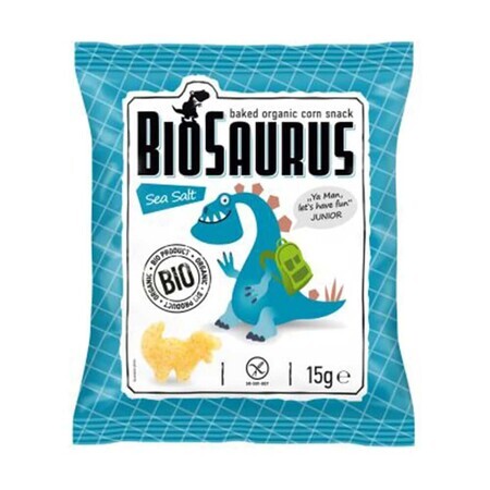 BioSaurus, Bio geröstete Maischips mit Meersalz, 15 g