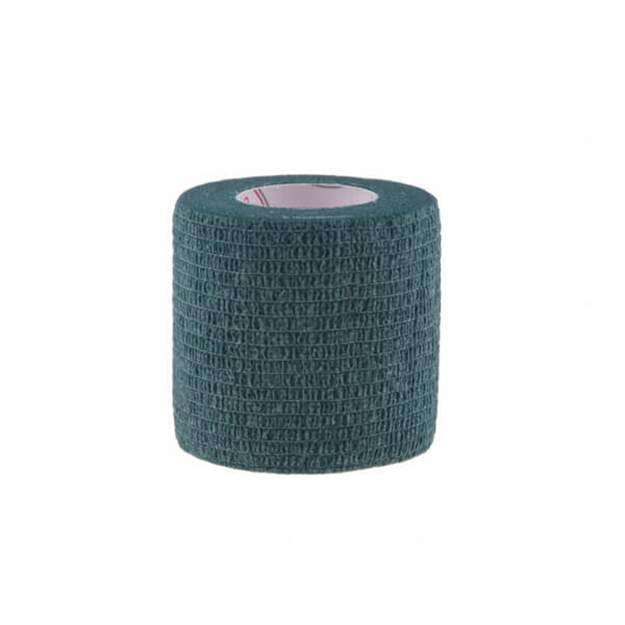 5E, Cohesive non-woven tape Economic, latex, dark green, 5 cm x 4.5 m