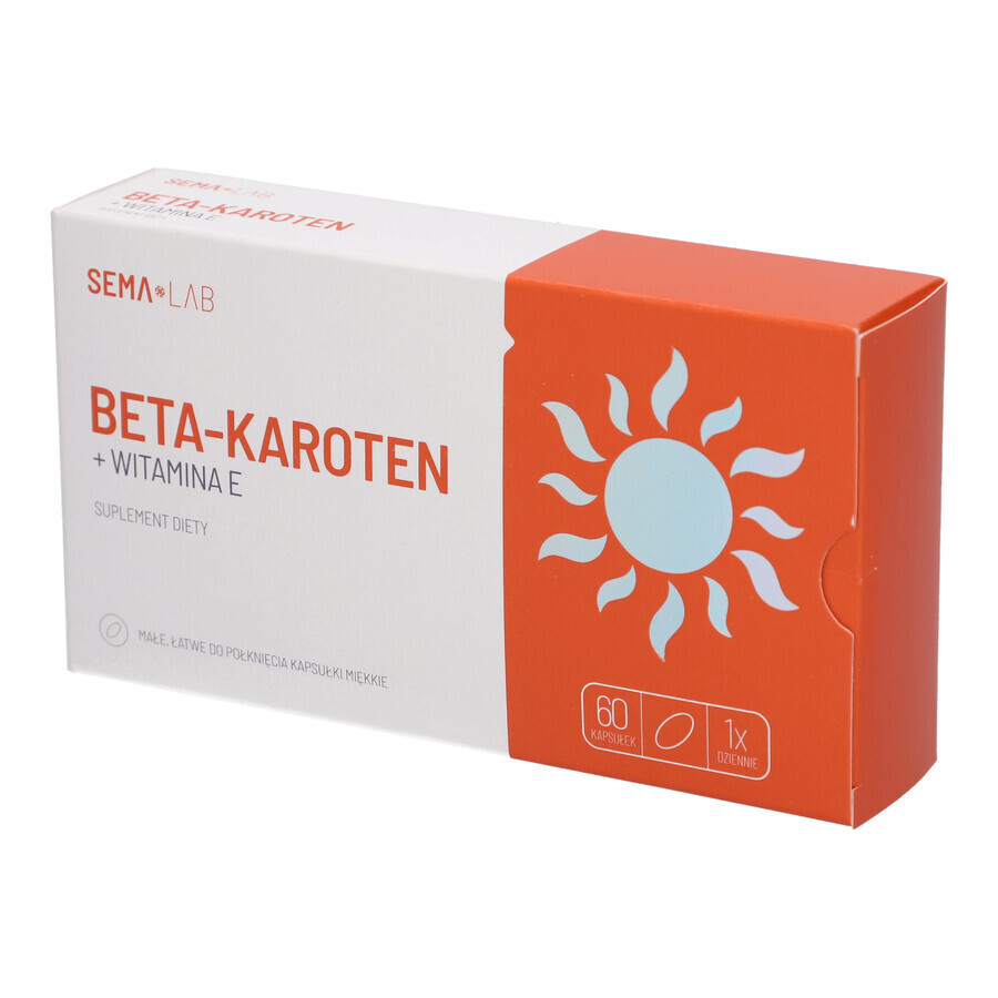 SEMA Lab Beta-Carotin + Vitamin E, 60 Weichkapseln