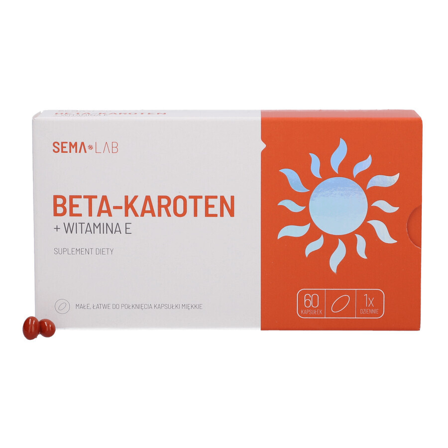 SEMA Lab Beta-Carotin + Vitamin E, 60 Weichkapseln