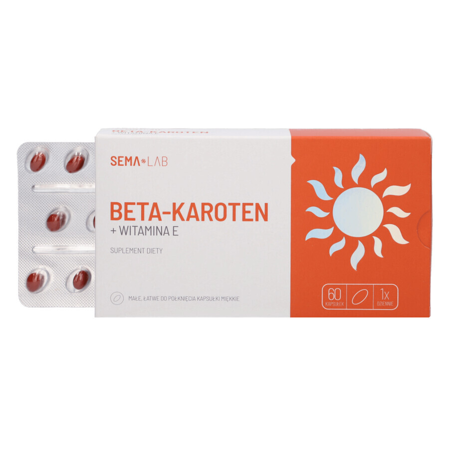 SEMA Lab Beta-Carotin + Vitamin E, 60 Weichkapseln