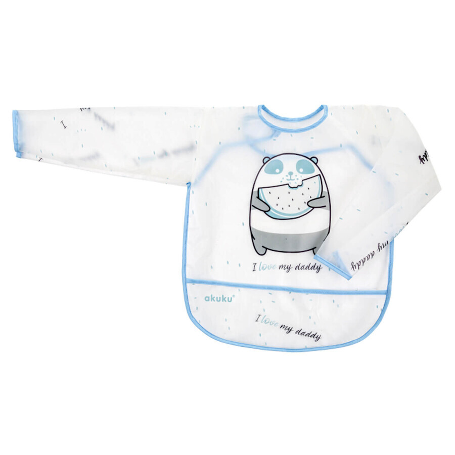 AKUKU, bib with sleeves, badger, A0517, from 12 months, 1 piece