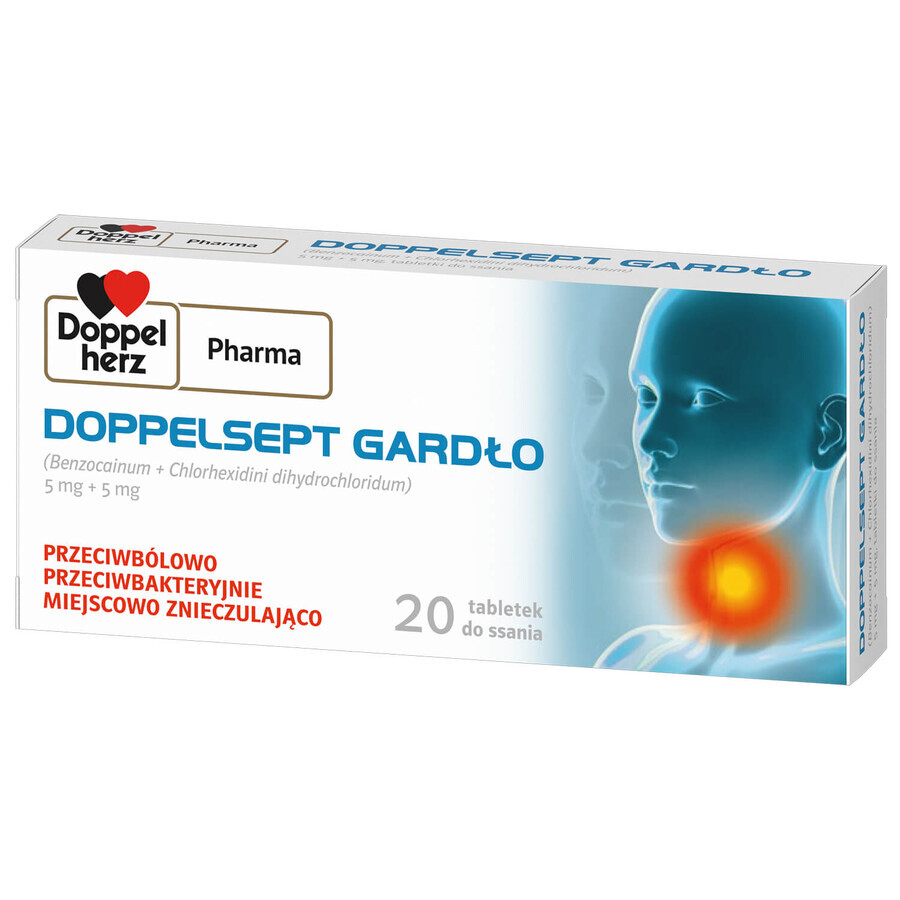 DoppelSept Throat 5 mg + 5 mg, 20 tablets